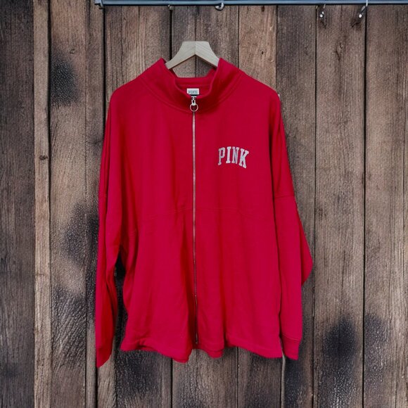 PINK Victoria's Secret Full Zip Top Size XXL New With Tags Glitter Logo - Picture 5 of 7